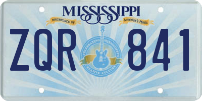 MS license plate ZQR841