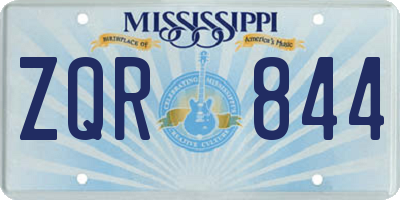 MS license plate ZQR844