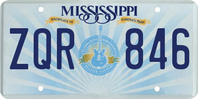 MS license plate ZQR846
