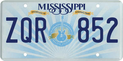 MS license plate ZQR852