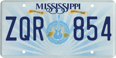 MS license plate ZQR854