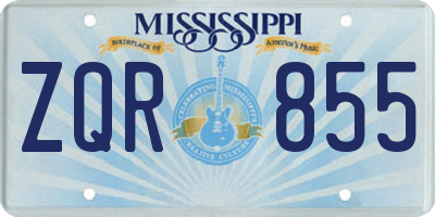 MS license plate ZQR855