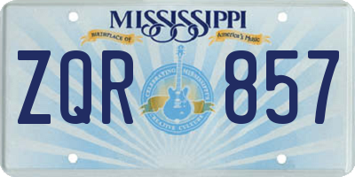 MS license plate ZQR857