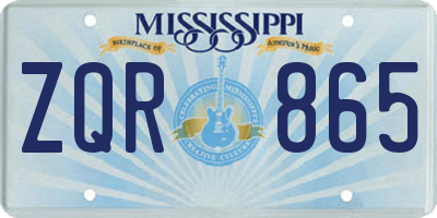 MS license plate ZQR865
