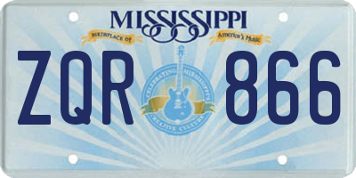 MS license plate ZQR866