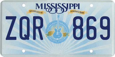 MS license plate ZQR869