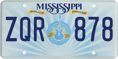 MS license plate ZQR878