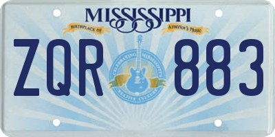 MS license plate ZQR883