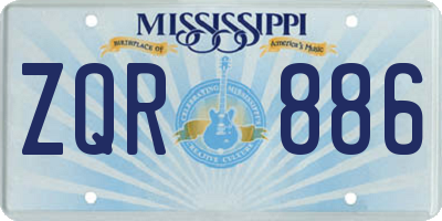 MS license plate ZQR886