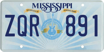 MS license plate ZQR891