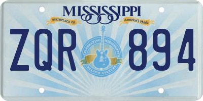 MS license plate ZQR894