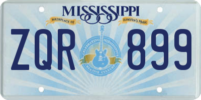 MS license plate ZQR899