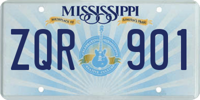 MS license plate ZQR901
