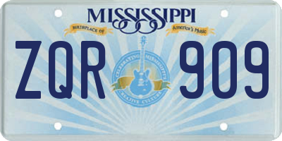 MS license plate ZQR909