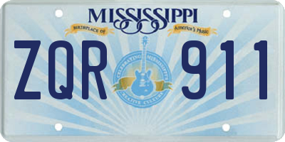 MS license plate ZQR911