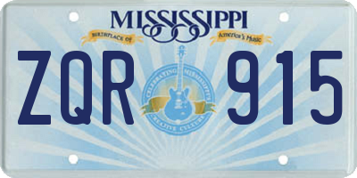 MS license plate ZQR915