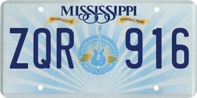 MS license plate ZQR916