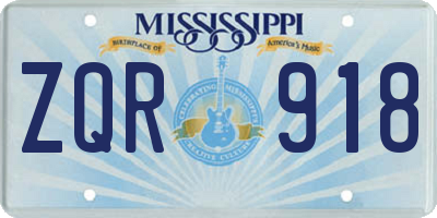 MS license plate ZQR918