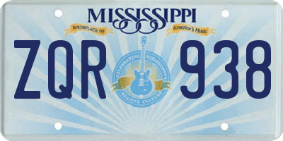 MS license plate ZQR938