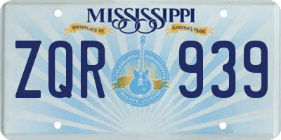 MS license plate ZQR939