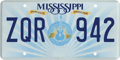 MS license plate ZQR942