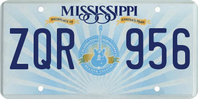 MS license plate ZQR956