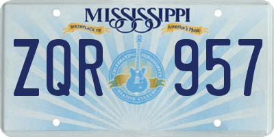 MS license plate ZQR957