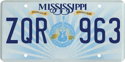 MS license plate ZQR963