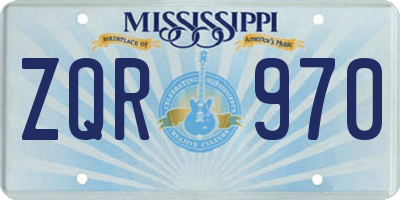 MS license plate ZQR970