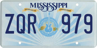 MS license plate ZQR979