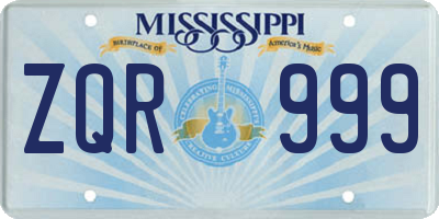 MS license plate ZQR999