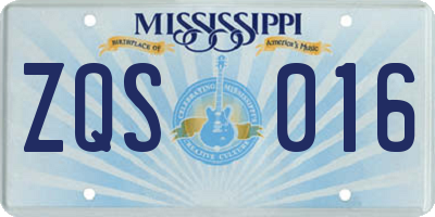 MS license plate ZQS016