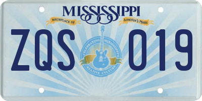 MS license plate ZQS019