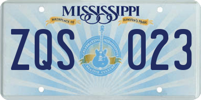 MS license plate ZQS023