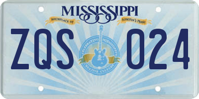 MS license plate ZQS024