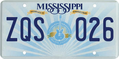 MS license plate ZQS026