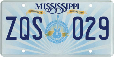 MS license plate ZQS029