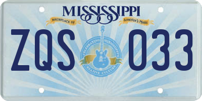 MS license plate ZQS033