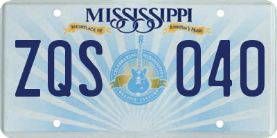 MS license plate ZQS040