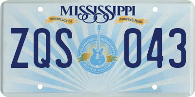 MS license plate ZQS043
