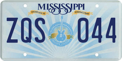 MS license plate ZQS044