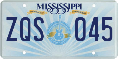 MS license plate ZQS045