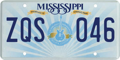 MS license plate ZQS046
