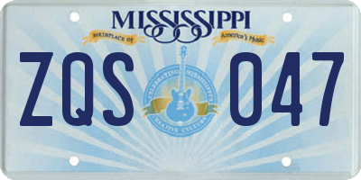 MS license plate ZQS047