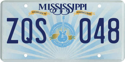 MS license plate ZQS048