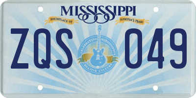 MS license plate ZQS049