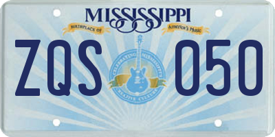 MS license plate ZQS050