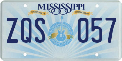 MS license plate ZQS057