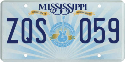 MS license plate ZQS059