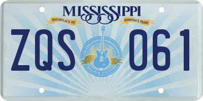 MS license plate ZQS061
